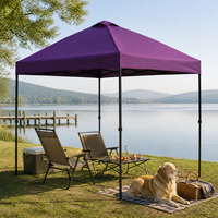 Tente pliante robuste 3x3 imperméable avec structure en acier et bâche en PVC pour exposition intérieure, plage et extérieur