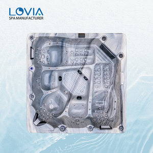 Vasca Idromassaggio Quadrata di Lusso per 5 Persone con Getti a Cascata e Design Moderno dell'Armadio - Product Image 3