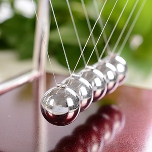 Newton's pendulum colliding with a ball, non-perpetual motion, inertial oscillation, solid ball colliding with a ball, - Product Image 2