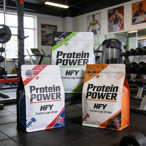 Bolsa de Embalaje de Plástico de Grado Alimenticio con Cierre Hermético Personalizada, Bolsa de Fondo Plano para Polvo de Té con Leche Instantáneo, Café en Polvo y Proteína - Product Image 6