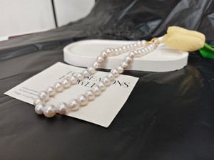 Collar de Perlas Naturales, Collar de Perlas de Agua Dulce Blancas de 7-8 mm, Collar de Perlas Redondas de 38-41 cm, Fabricación de Joyas. - Product Image 4