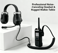 Casque de protection auditive sans fil étanche à réduction de bruit 85 dB avec transducteur dynamique pour utilisation en interphone unique en vol d'avion
