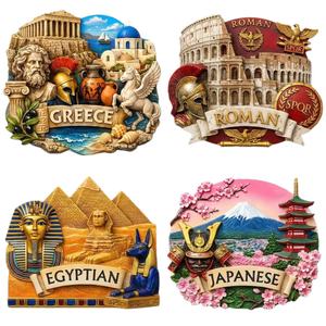 Aimant de réfrigérateur 3D vintage en résine, souvenirs de voyage, cadeau d'anniversaire, de Noël, de la Saint-Valentin, de Thanksgiving, personnalisation OEM - Product Image 1