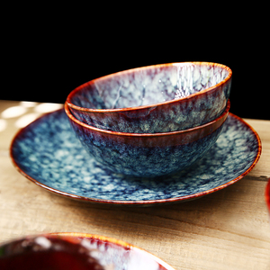 Weiye Service de table en porcelaine Service de table créatif Assiette à steak Service de vaisselle bleu Vaisselle pour restaurant de mariage - Product Image 4