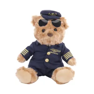 Cool Aircraft Commander Teddy Bear Toys Plush Teddy Bear
