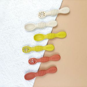 Ensemble de fourchettes et cuillères antidérapantes en silicone pour tout-petits, matériel de repas et d'apprentissage pour la crèche, 100% qualité alimentaire sans BPA - Product Image 3