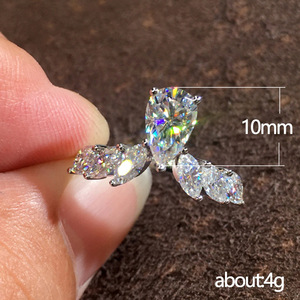 Anello a Goccia a Forma di Pera per Donne, Elegante Accessorio da Dito per Proposte e Feste, Regalo di Moda - Product Image 5