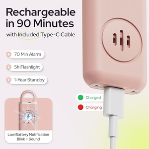 Alarme de sécurité porte-clés pour femmes, auto-défense, panique, urgence, enfants, 130 dB, alarme de 70 minutes, haute sensibilité, alarmes personnelles - Product Image 5