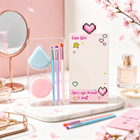 Ensemble de 5 pinceaux de maquillage en poils synthétiques, pour fond de teint, fard à paupières, blush, poudre, style Sweet Pixel, pour le maquillage quotidien du visage