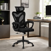 Silla Ejecutiva de Respaldo Alto, Silla de Oficina Ergonómica de Malla Transpirable con Asiento Ajustable, Silla de Oficina de Malla para Proyectos de Oficina