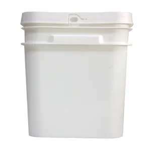 Balde de plástico quadrado personalizado 10l, fábrica, embalagem de alimentos, balde de qualidade alimentar, com tampas