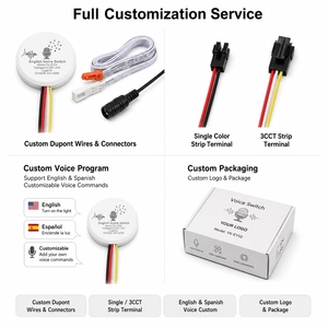 Interrupteur à capteur de gradation intelligent à commande vocale anglaise DC12V 5A pour éclairage LED, meubles, armoire - Product Image 5