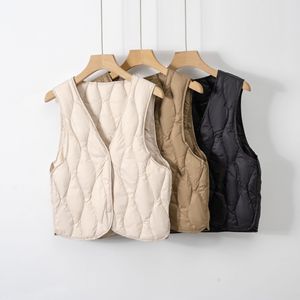 Новый модный укороченный жилет из нейлона <span class=keywords><strong>Pinghu</strong></span> Down Liner: легкий, с воротником-стойкой на три пуговицы, винтажный, стройнящий, для ношения под одеждой - Product Image 2