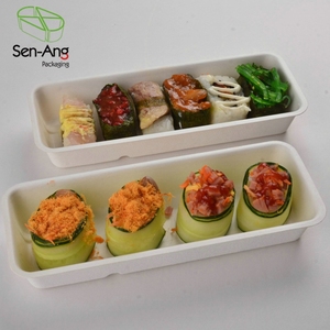 Senang02-contenedor de cartón para llevar, bandeja de Sushi de bambú, varios tamaños, precio de fábrica - Product Image 3