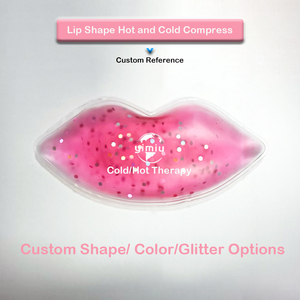 Индивидуальная мини-розовая упаковка для льда в форме губ, многоразовая горячая и холодная Косметическая гелевая Подушка с блестками - Product Image 2