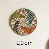Panier de rangement de fruits de collation de champ scandinave Six pièces Ins peuvent être enlevés jonc de mer tissé tenture murale plante décorative