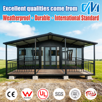 Villa préfabriquée compacte de 20 pieds ou 40 pieds avec deux chambres, cuisine, salles de bain, en acier, extensible, type conteneur, pour hôtels