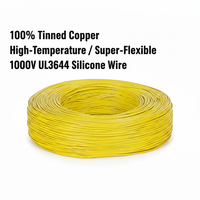 Fil de silicone UL3644 22 AWG, 1000 V, câble de précision haute tension pour échantillonnage, 0,3 mm², résistant à la chaleur, câble de capteur en cuivre étamé