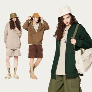 H5437 Nouveautés Automne Hiver, sweats à capuche unisexes personnalisés en coton mélangé 400 g/m², doublure en molleton français, fermeture éclair - Product Image 5