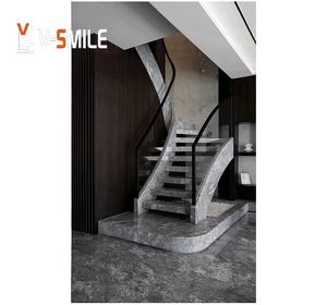 Dalles et carreaux de marbre HermesGrey en pierre naturelle pour escaliers d'hôtel - Product Image 4