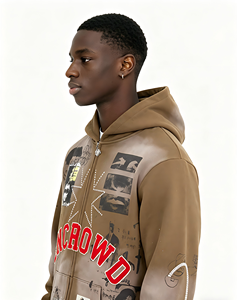 Fabricant de sweats à capuche surdimensionnés en coton lourd pour hommes, impression numérique, sweats à capuche graphiques pour hommes - Product Image 3