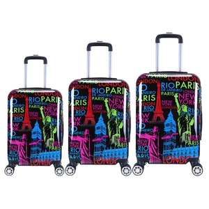 Carry-on Travelling Box Luggage Waterproof ABS+PC Custom Print Trolley Case Hard Shell Luggage Sets Suitcase