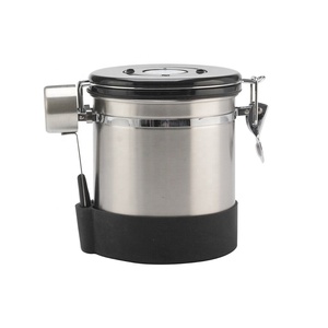 กระป๋องกาแฟพร้อมช้อนและฐานซิลิโคน กระป๋องเก็บกาแฟแบบสุญญากาศสำหรับเอสเพรสโซ - Product Image 2