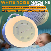 Máquina de Ruido Blanco para Dormir Directo de Fábrica con Temporizador, Altavoz Inalámbrico Portátil Compacto para Noche, con Luz Nocturna RGB Integrada de Plástico y Cristal