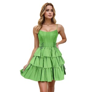 Vestido de satén de color liso con cuello cuadrado y tirantes para fiestas de cumpleaños, elegante vestido tallas XS S M L XL XXL XXXL - Product Image 3