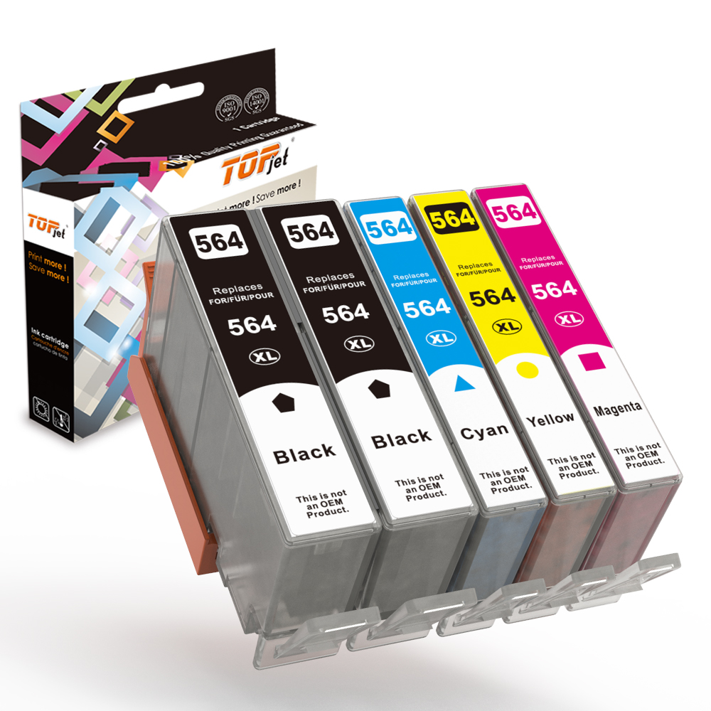 Topjet 564XL 564 XL Премиум цвет черный совместимый картридж для HP HP564 HP564xl Photosmart 5510 6510 6520 струйный принтер