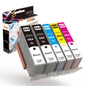 Topjet 564XL 564 XL Cartouche d'encre compatible noire couleur Premium pour imprimante à jet d'encre HP HP564 HP564xl Photosmart 5510 6510 6520