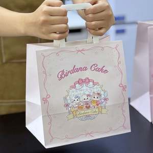 Sacs en papier personnalisés pour croissants, desserts, biscuits, gâteaux, avec poignées, emballage en carton - Product Image 5