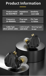 Audífonos Intrauditivos con Cable <span class=keywords><strong>KZ</strong></span> <span class=keywords><strong>ZS10</strong></span> <span class=keywords><strong>Pro</strong></span> <span class=keywords><strong>X</strong></span>, Audífonos HIFI con Bajos, Audífonos de Monitoreo, Audífonos Deportivos con Cancelación de Ruido para Música y Juegos - Product Image 4