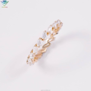 Anillo de Joyería Fina Vintage de Oro de 14K con Diamante Moissanite Baguette para Mujer, Anillo de Eternidad para Boda, Fiesta, Aniversario y Regalos - Product Image 3