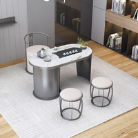 Mesa de Centro Moderna de Estilo Simple y Lujoso con Superficie de Piedra para Balcón, Hogar u Oficina