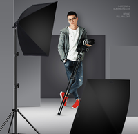 Boîte à Lumière Professionnelle 50*70 CM pour Studio Photo avec Support d'Éclairage pour Ampoule LED Tête Unique Accessoires de Studio Photo Softbox