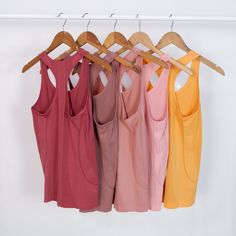 Women lu lu Yoga Vest Solid Workout Backless Shirts Sports FitnessTank Top Active Wear Sleeveless Sexy Gym Tech