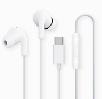 Earphone XIA0MI Murah Tipe-C Tahan Air IP54 Mikrofon HD dengan Peredam Kebisingan Earphone Berkabel Kontrol Earbuds