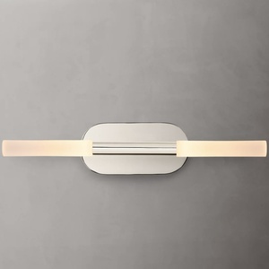 Factory Contemporary Chrome Vertical Double Tube Linear LED Wall <b>Sconce</b> Hardwired - Product Image 3