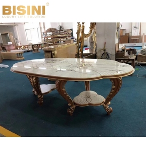 Hermosa villa de estilo italiano, mesa de comedor de madera tallada, silla para el hogar, mesa de comedor redonda de parquet de concha hecha a mano con <span class=keywords><strong>Lazy</strong></span> <span class=keywords><strong>Susan</strong></span> - Product Image 3