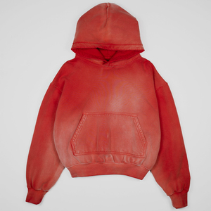 Sweat à capuche pour homme certifié <span class=keywords><strong>CE</strong></span> BINBEIER, personnalisé, effet vintage, qualité lourde, 100% coton molletonné, coupe oversize et courte - Product Image 1