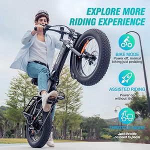 Ridstar Ebike 20 pollici 1000W pieghevole elettrico Mountain Bike grasso pneumatico città EBike 15Ah batteria al litio bicicletta elettronica - Product Image 2