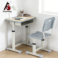 Bureau d'école moderne Shanfeng à hauteur réglable en métal, mobilier scolaire, table et chaise pour bibliothèque