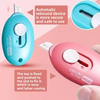 Deli 2081 Mini couteau utilitaire pour étudiant Cute Craft Paper Cutter and Opener Tool in Small Art Box for Students