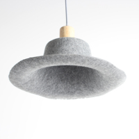 Lampe de plafond suspendue en feutre PET acoustique avec abat-jour en tissu LED 3500K blanc chaud, éclairage pour la maison et le bureau, forme personnalisée DIY