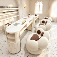 Table de manucure de luxe en marbre doré avec aspirateur à poussière intégré, poste de travail pour salon de manucure, équipement professionnel