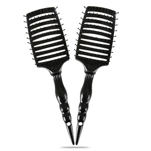 Black <b>Wide</b> Tooth Hair <b>Comb</b> Large Size Plastic Home Use Unisex Curved Design - Product Image 5