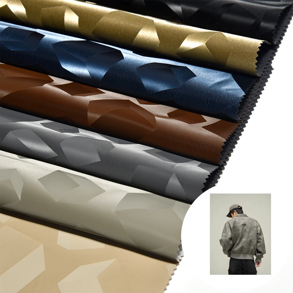 3D Embossed PU Leather Creative Decorative Fabric for Performance Costume Custom Stretch Material for Garments