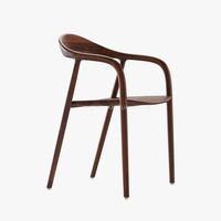 Ensemble Table et Chaises de Salle à Manger en Bois Massif Rétro de Loisirs, Chaises de Restaurant en Chêne et Noyer Massif, Vente en Gros
