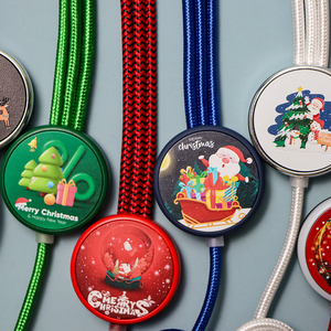 Hot bán năm mới vui vẻ giáng sinh biểu tượng tùy chỉnh Quà tặng khuyến mãi Set nylon bện 3-in-1 <span class=keywords><strong>Micro</strong></span> <span class=keywords><strong>USB</strong></span> Type-C Cable với Led Logo - Product Image 3